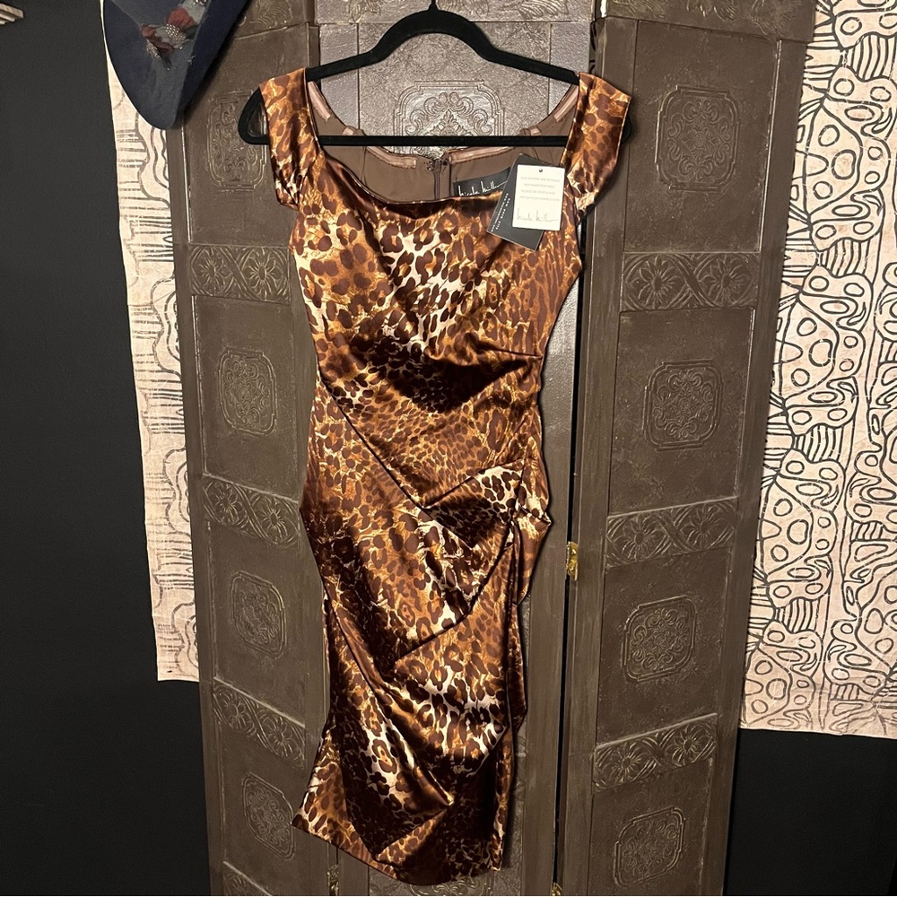 NWT Nicole Miller leopard print dress - Picture 3 of 11